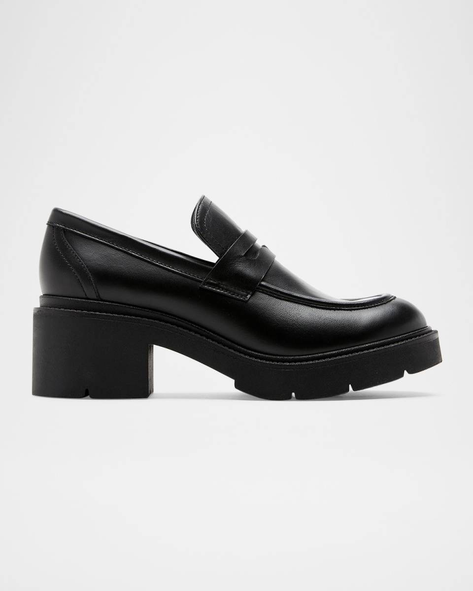 Alisa Shiny Crinkle Leather Loafers